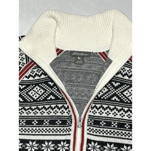 Eddie Bauer Nordic Ski Fair Isle Sweater Womens Small 1/4 Zip Mock Neck Pullover - Picture 4 of 15